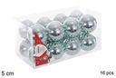 Pack 16 bolas verde menta brillo 5 cm