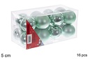 Pack 16 bolas verde menta brillo/mate 5 cm