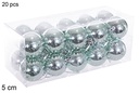 Pack 20 bolas verde menta brillo 5 cm