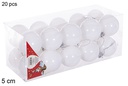 Pack 20 bolas blanca brillo 5 cm