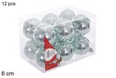 Pack 12 bolas verde menta brillo 6 cm