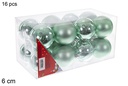 Pack 16 bolas verde menta brillo/mate 6 cm