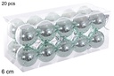 Pack 20 bolas verde menta brillo 6 cm
