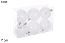 Pack 6 bolas blanca brillo 7 cm