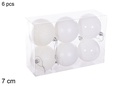 Pack 6 bolas blanca brillo/mate 7 cm