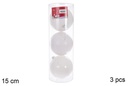 Pack 3 bolas blanca brillo/mate 15 cm