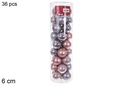 Pack 36 bolas oro rosa/gris brillo/mate cilindro 6 cm