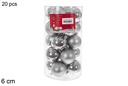 Pack 20 bolas gris brillo/mate cilindro 6 cm