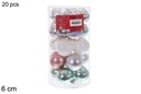 Pack 20 bolas oro rosa/plata/verde menta/blanca brillo/mate cilindro 6 cm