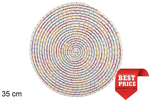 [116549] Jogo americano de algodão branco/multicolor 35 cm