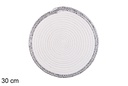 Set de table coton blanc bord argenté 30 cm