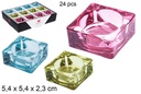 Portavelas cristal cuadrado color surtido 5,4 cm