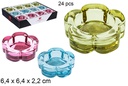 Castiçal flor de cristal cores sortidas 6,4x6,4 cm