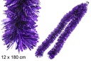 Boa pelo ancho morado mate holográfico 12x180 cm