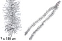 Boa pelo ancho plata mate holográfico 7x180 cm