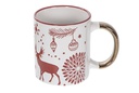 Taza cerámica con asa metal decorada Navidad diseños surtidos