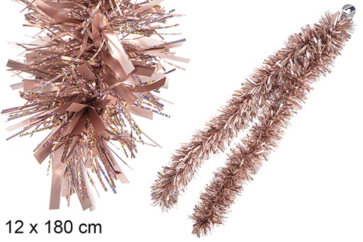 [116705] Boa com ouro rosa fosco largura holográfica 12x180 cm