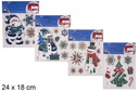 Adhesivos muñeco de nieve bufanda verde para decorar ventana 24x18 cm