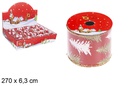Cinta Navidad decorada árbol 270x6,3 cm