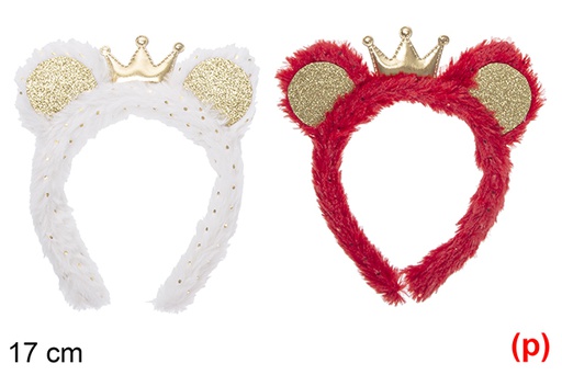 [116847] Diadema navidad color surtido con corona oro 17cm