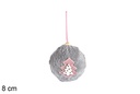 Colgante bola Navidad gris 8 cm