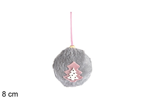 [116863] Gray Christmas ball pendant 8 cm