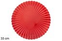 Bajo plato decorativo rojo brillo 33 cm 