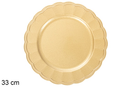 [116927] Under decorative plate gold dots 33 cm 