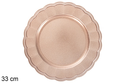 [116931] Bajo plato decorativo puntos oro rosa 33 cm 