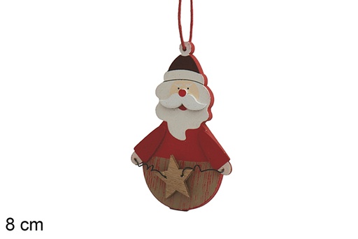 [116941] Ciondolo in legno di Babbo Natale 8 cm