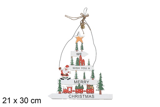 [116980] Wooden Christmas tree pendant 21x30 cm