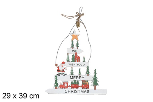 [116983] Pendentif sapin de Noël en bois 29x39 cm