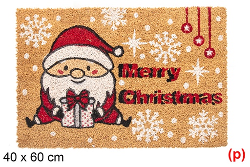 [117024] Paillasson Père Noël assis Merry Christmas 40x60cm