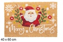 Felpudo decorado Papa Noel muérdago Merry Christmas 40x60 cm