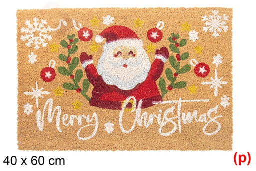 [117027] Zerbino decorato Babbo Natale vischio Buon Natale 40x60cm