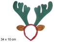 Christmas reindeer headband 34x10 cm