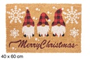 Felpudo decorado duendes Navidad 40x60 cm