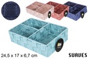 Organizador nylon 3 separadores color fucsia surtido 24,5x17 cm