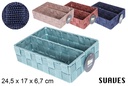 Organizador nylon 2 separadores colores fucsia 24,5x17 cm