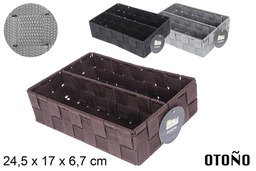 [117088] Organizador nylon 2 separadores colores surtidos 24.5x17x6.7 cm