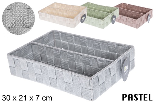 [117090] Organizador nylon 2 separadores colores pastel 30x21x7 cm