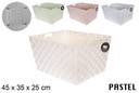 Cesta nylon colores pastel surtidos 45x35x25 cm