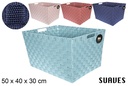 Cesta nylon colores fucsia surtidos 50x40 cm