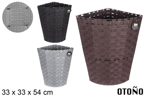 [117109] Corner nylon laundry basket in assorted colors 33x54 cm