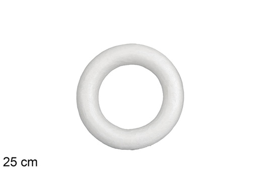 [117120] Coroa de poliestireno branco para decorar 25 cm