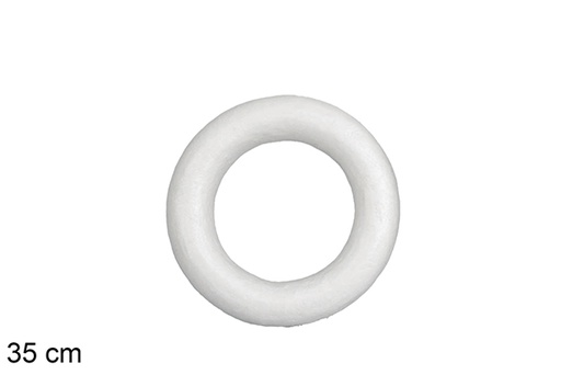 [117121] Coroa de poliestireno branco para decorar 35 cm