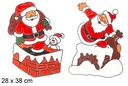 Santa Claus gel adhesive above fireplace decorate window assorted model 28x38 cm