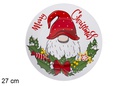 Plato cerámica Navidad decorado gnomo 27 cm