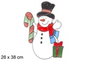 Adhesivo gel muñeco de nieve decorar ventana 26x38 cm