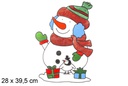 Snowman gel adhesive decorate window 28x39,5 cm